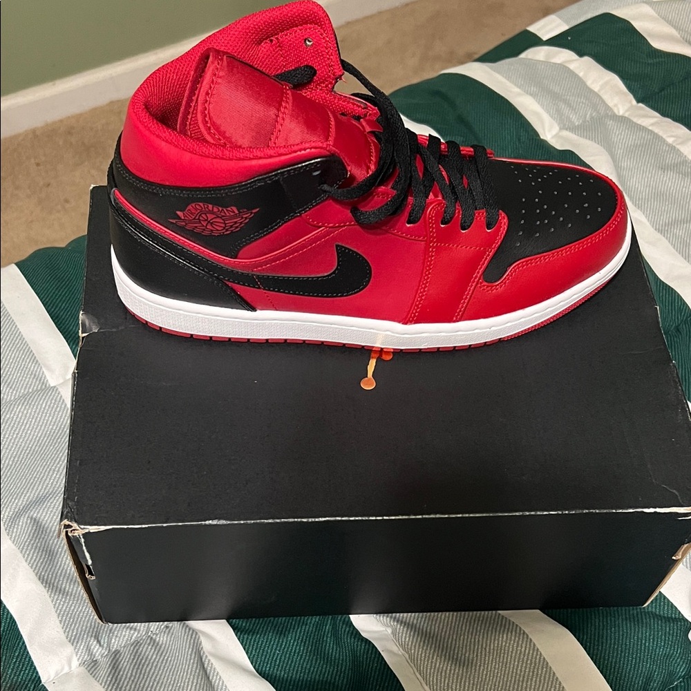Nike Black and Red High-Top Sneakers